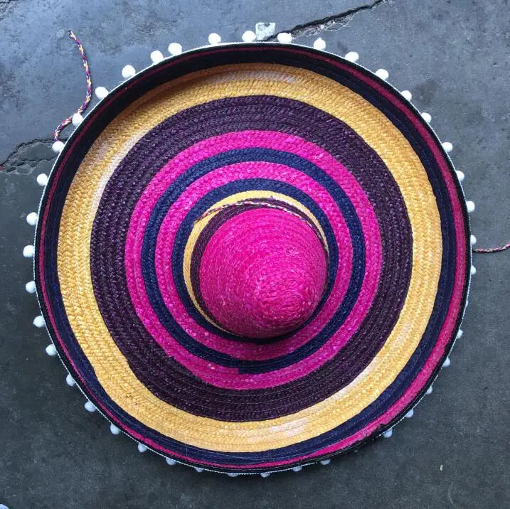 Embroidered Sombrero with Decorative Trim
