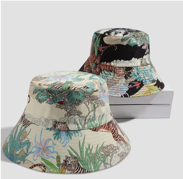 Reversible Japanese Tiger Painting Bucket Hat