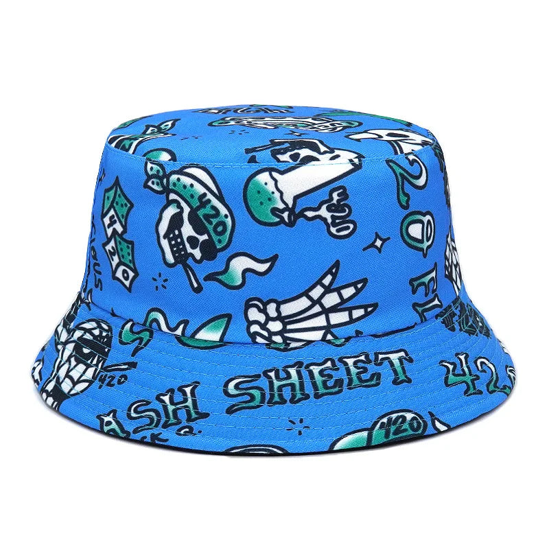 Blue Doodle Art Bucket Hat