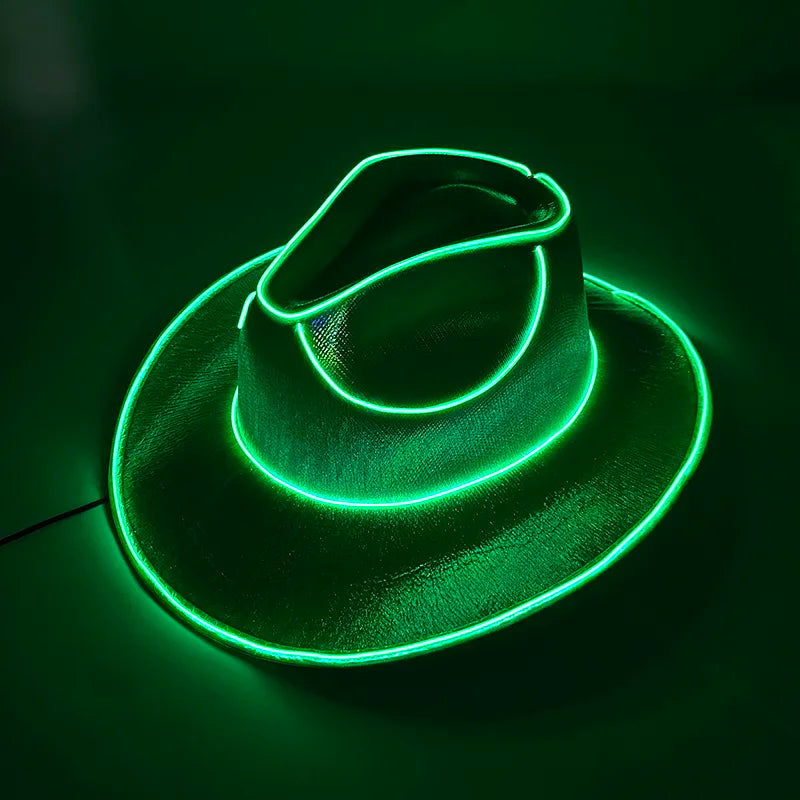 Neon-Lit Cowboy Hat
