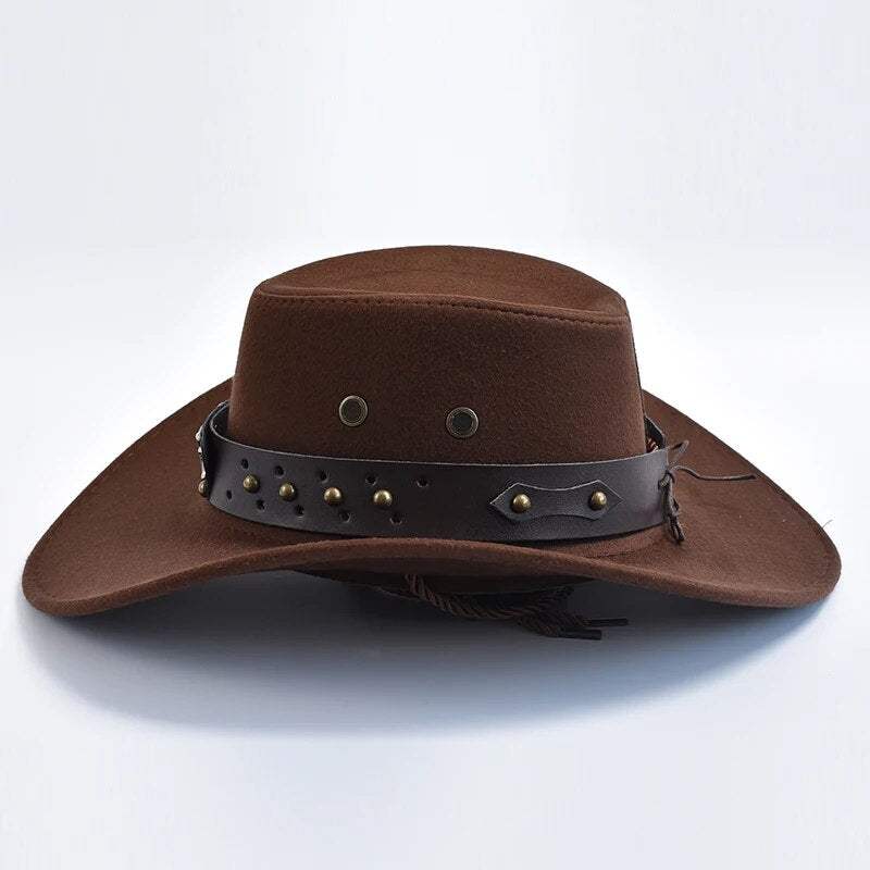 Cowboy Hat with Metallic Bull Emblem