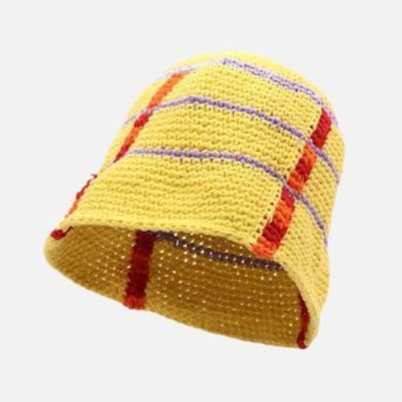 Yellow Color Crocheted Bucket Hat