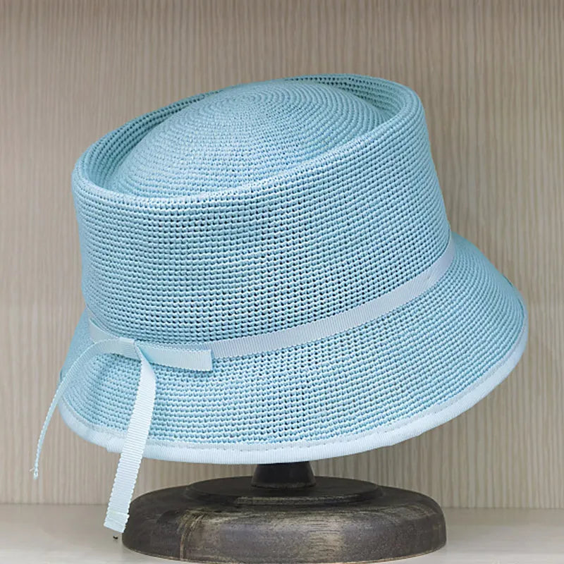 Luxury Straw Ribbon Bucket Hat