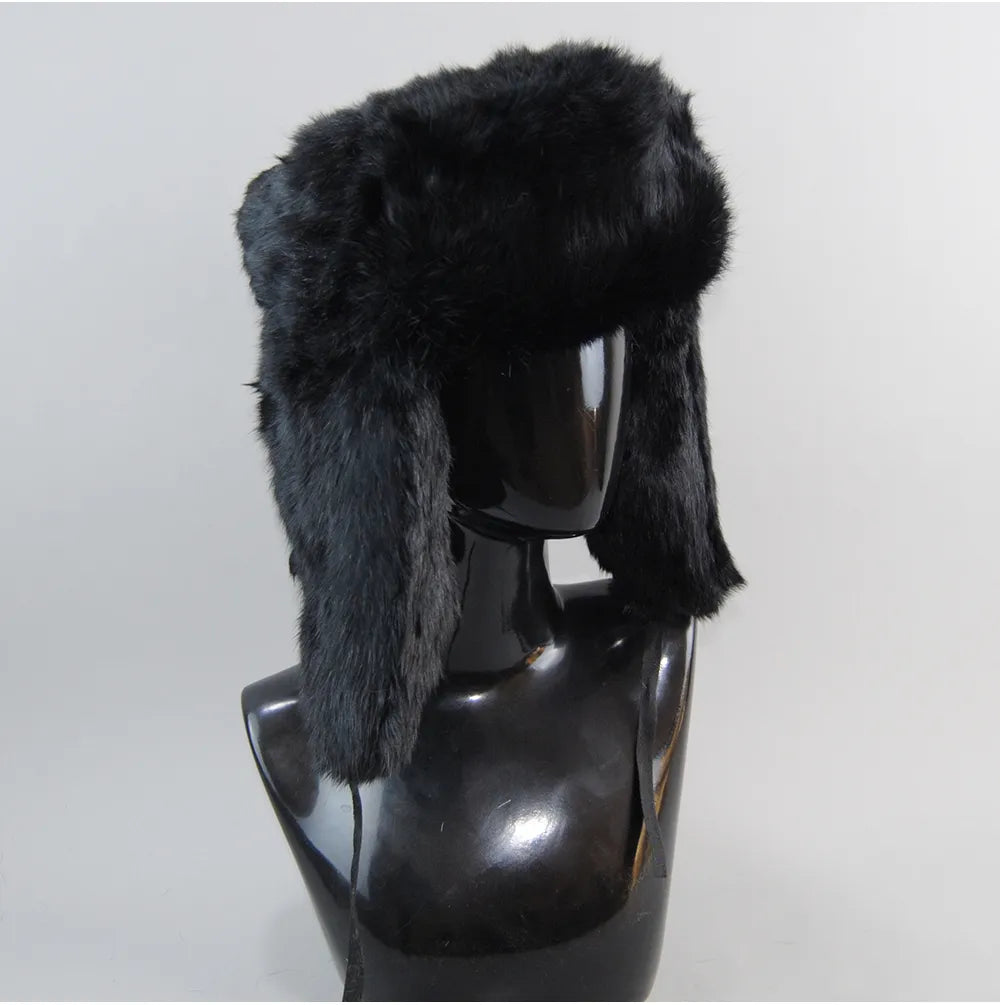 Fur Bomber Hat With Earflaps