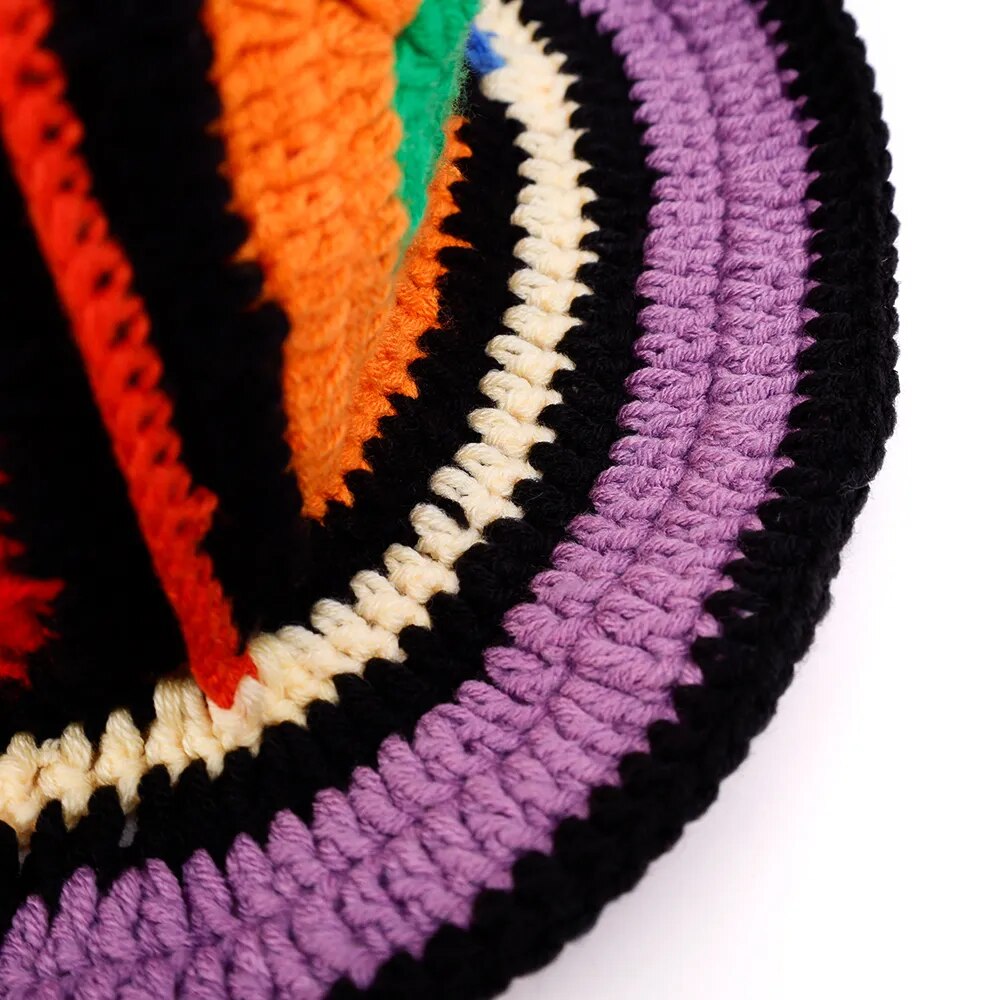 Rainbow Crocheted Bucket Hat