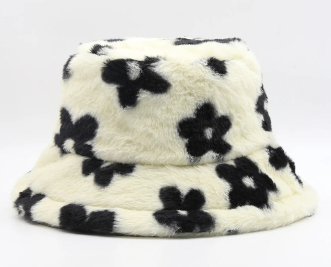 Floral Fluffy Bucket Hat