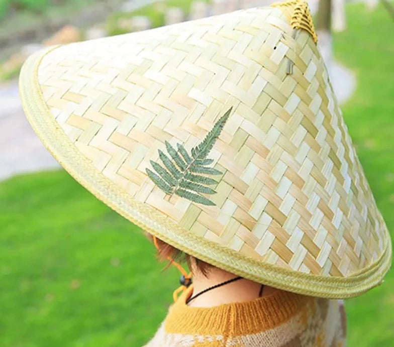 Green Tree on a Brown Rice Hat