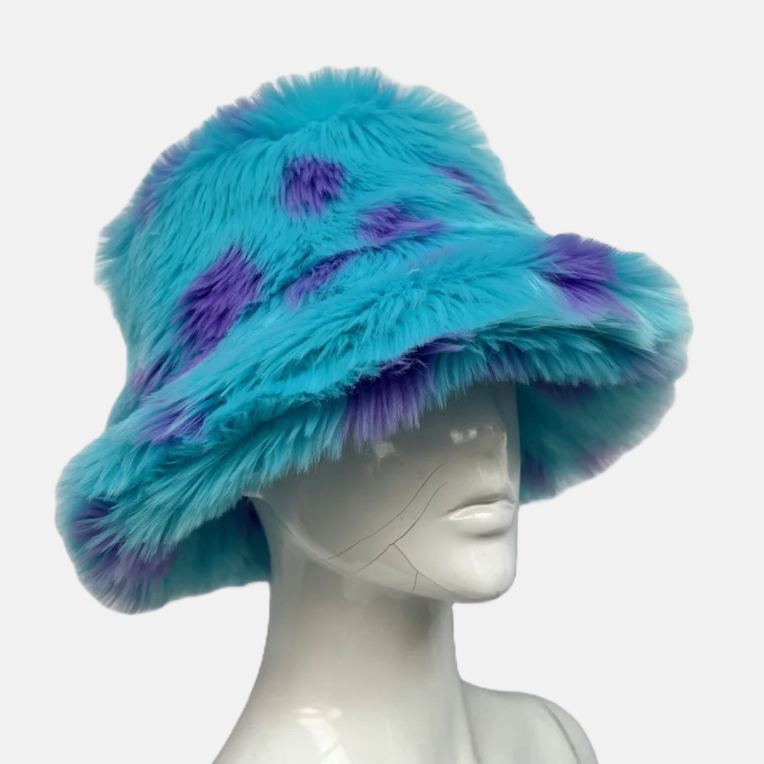 Turquoise Splash Fur Hat