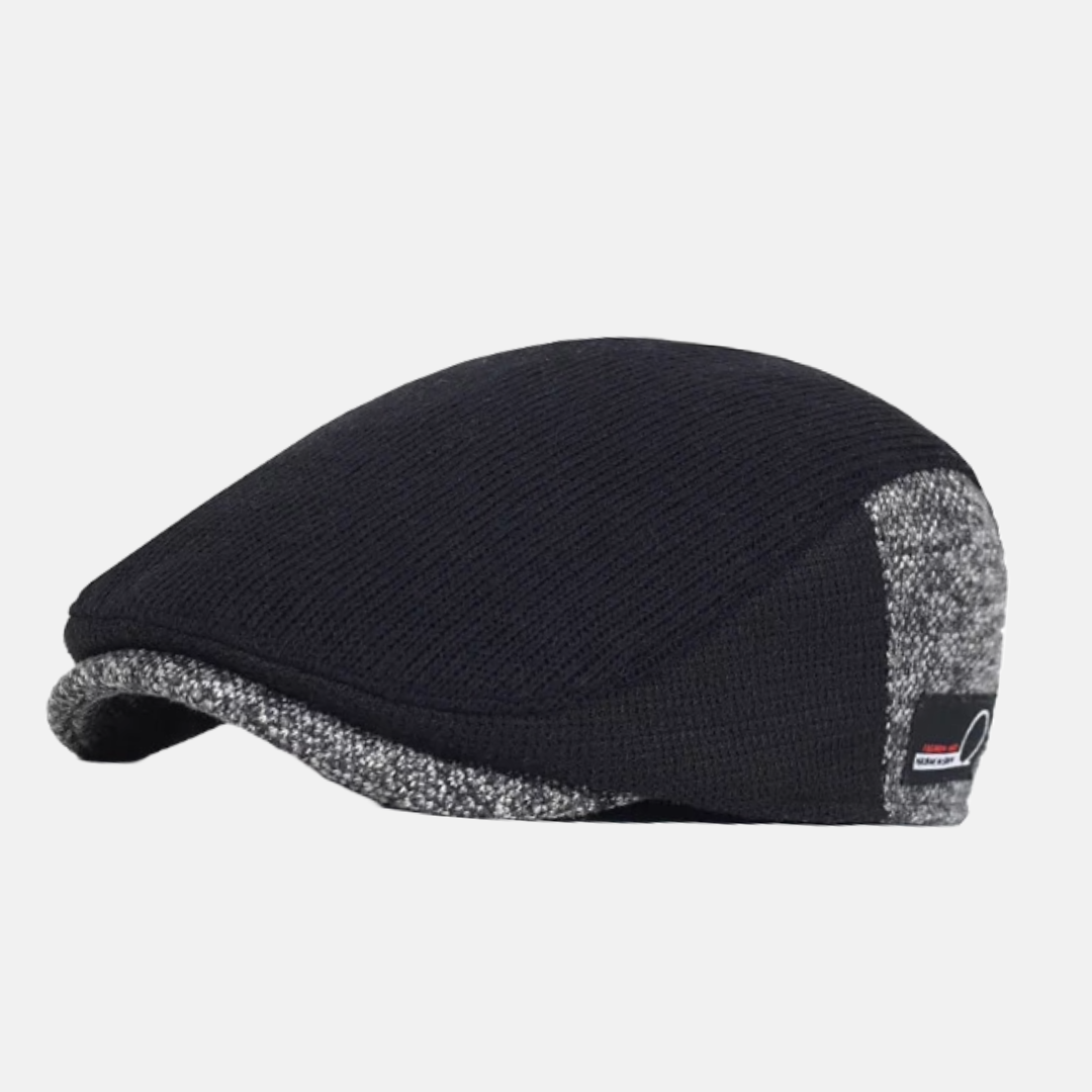 Two-Tone Knitted Flat Cap