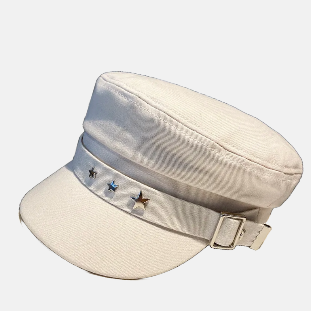 Canvas Sailor Cap with Star Accents