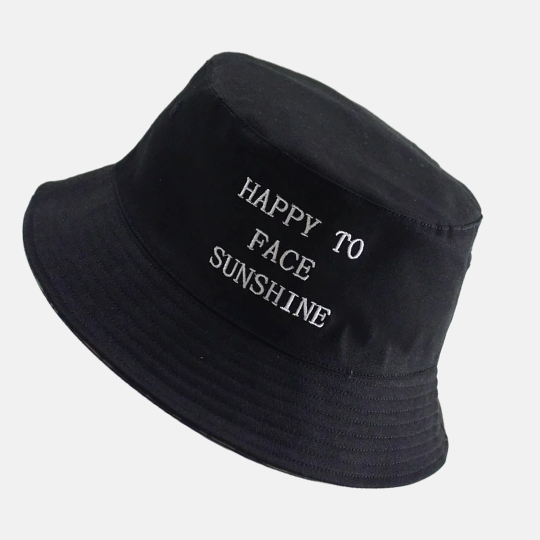Black Sunshine Quote Bucket Hat