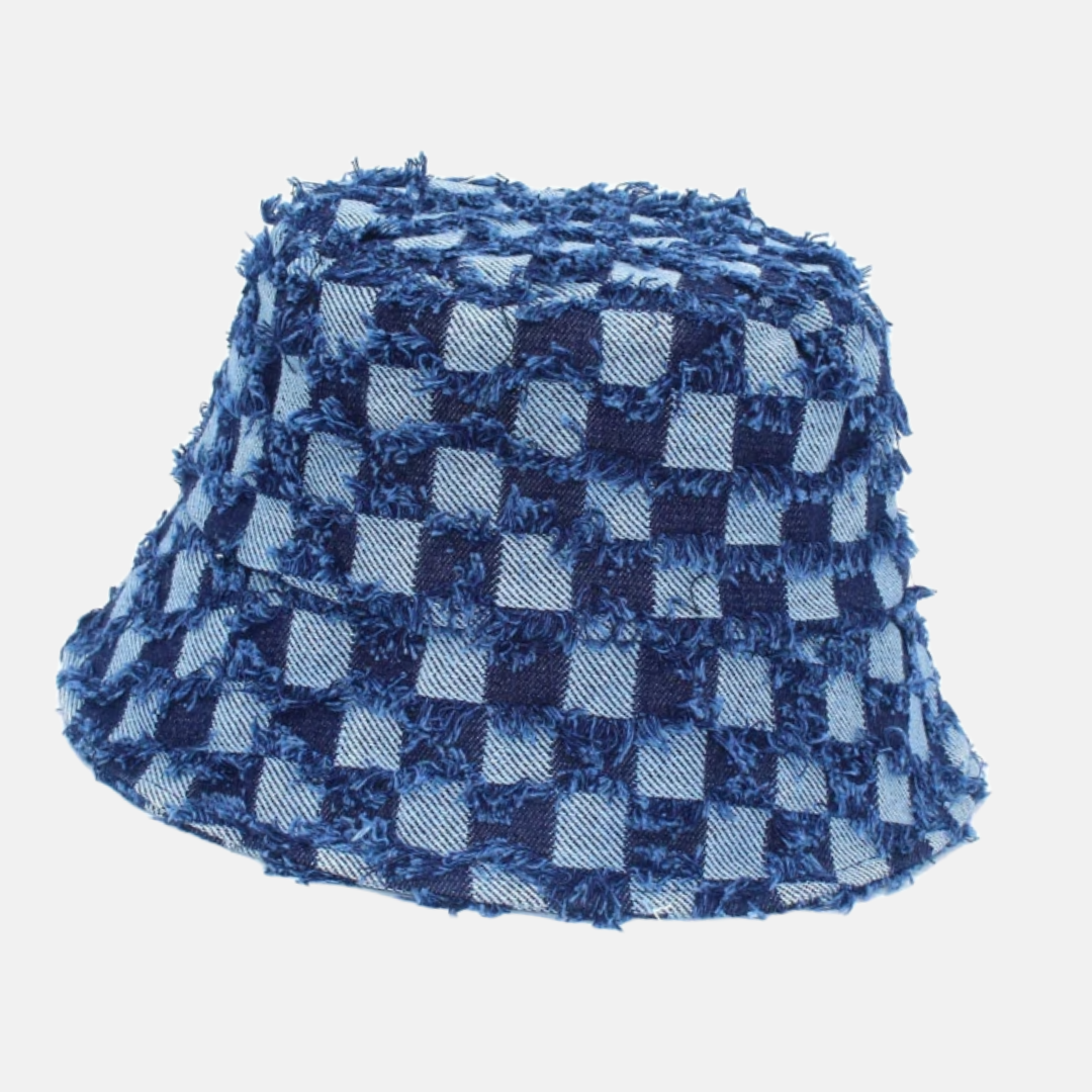 Fringed Checkered Bucket Hat