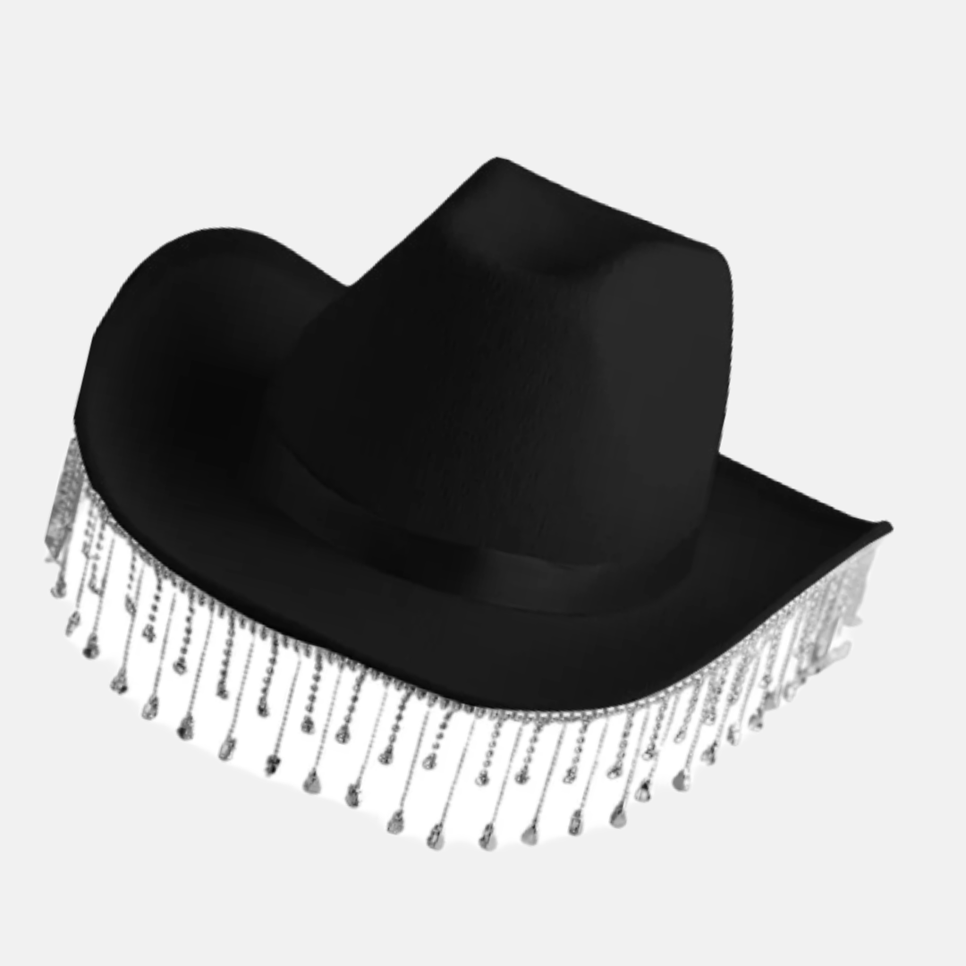 Mystique Noir Fringe Cowboy Hat