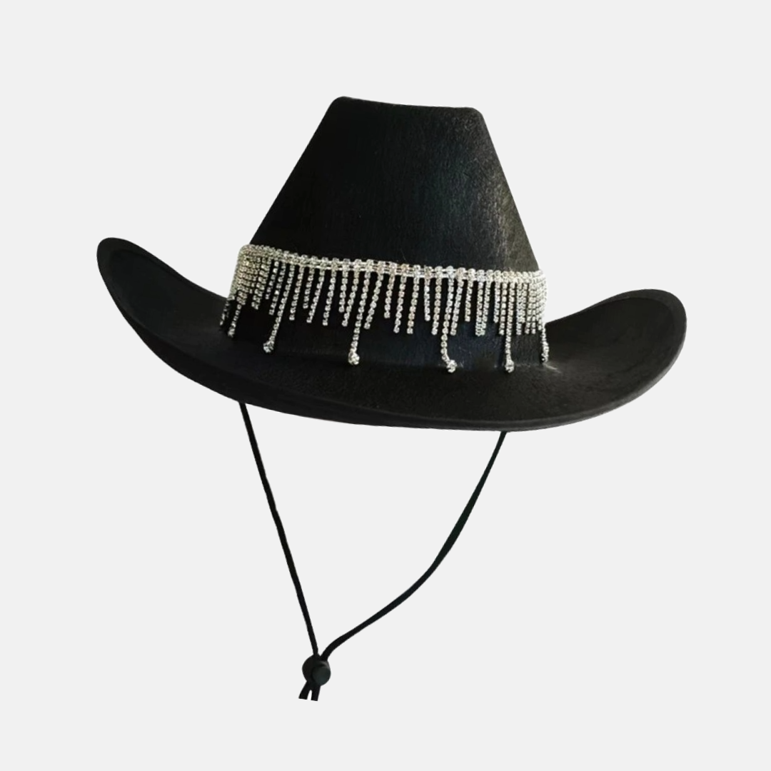 Cowboy Hat with Silver Tassels