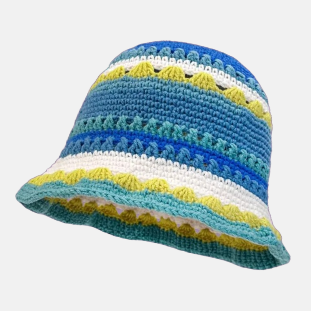 Striped Handmade Crocheted Bucket Hat