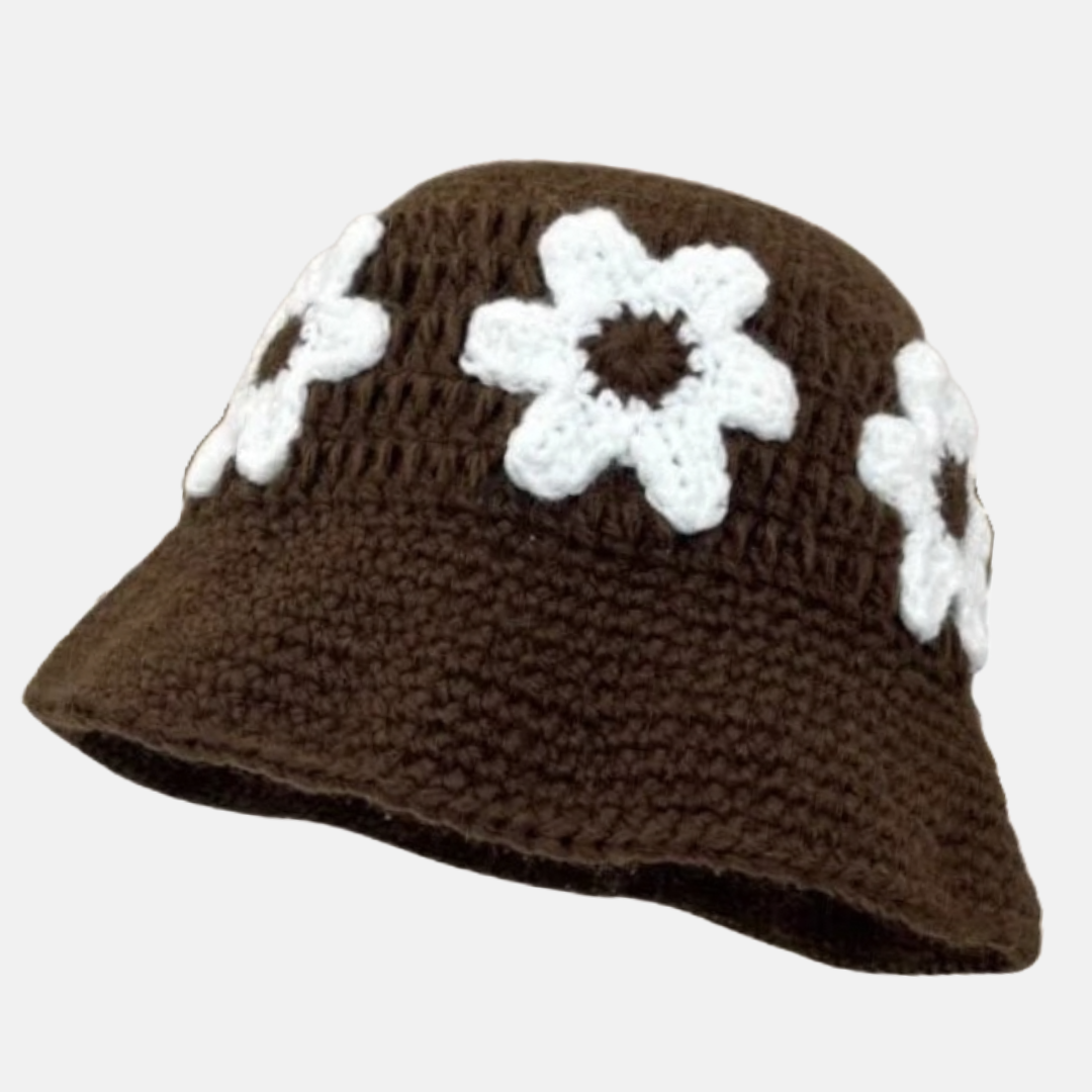 Handmade Crocheted Floral Bucket Hat