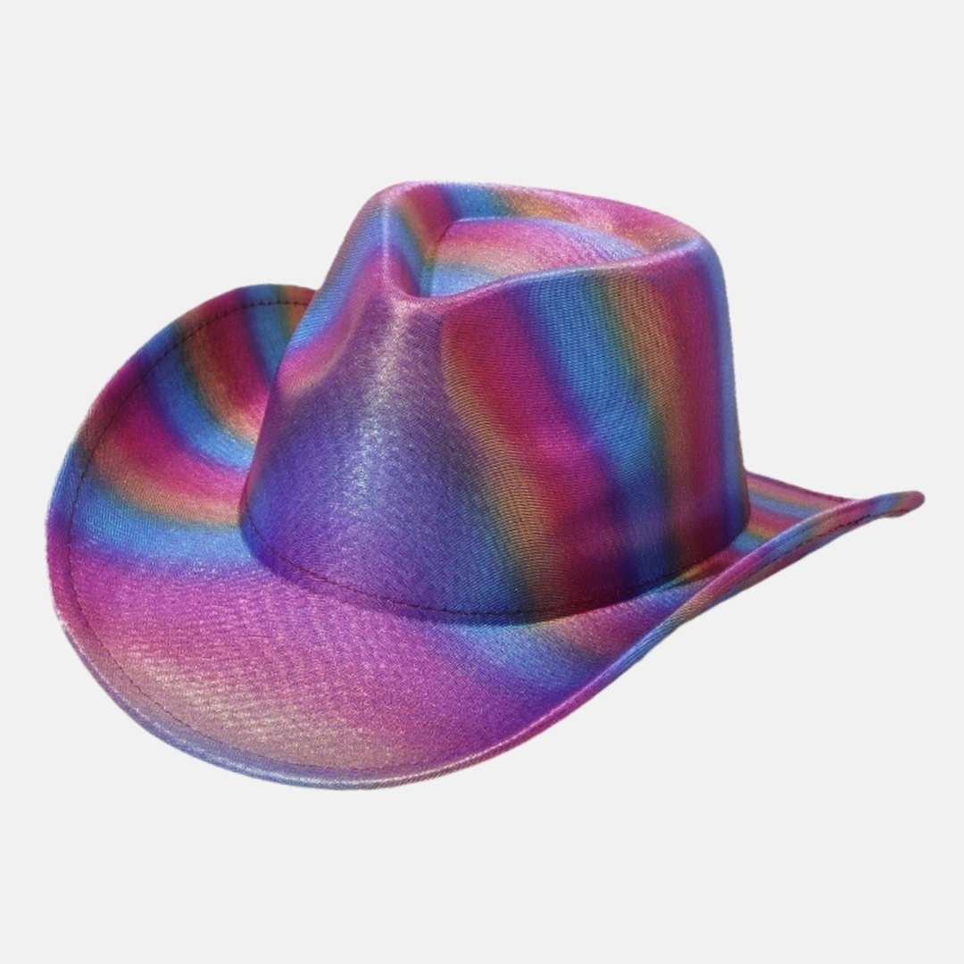 Rainbow Holographic Cowboy Hat
