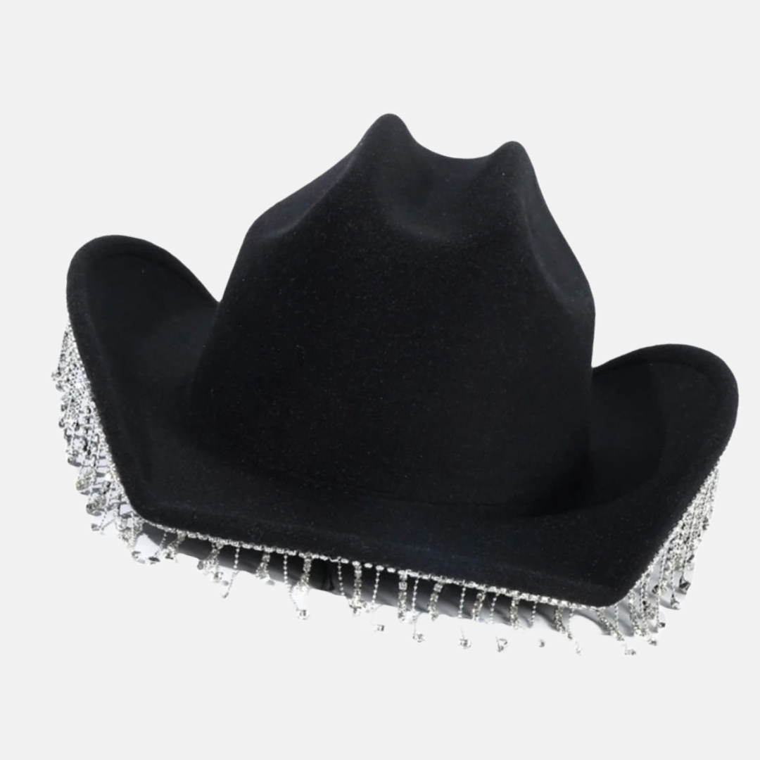 Cowboy Hat with Crystal Edging