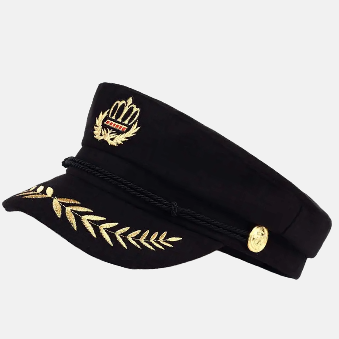 Embroidered Military-Style Cap