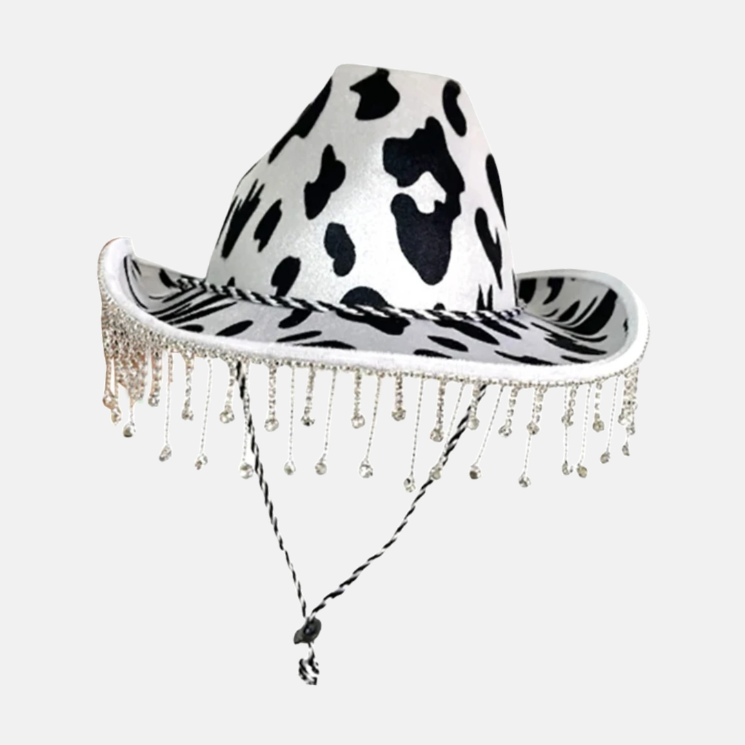 Cowprint Dangle Cowboy Hat