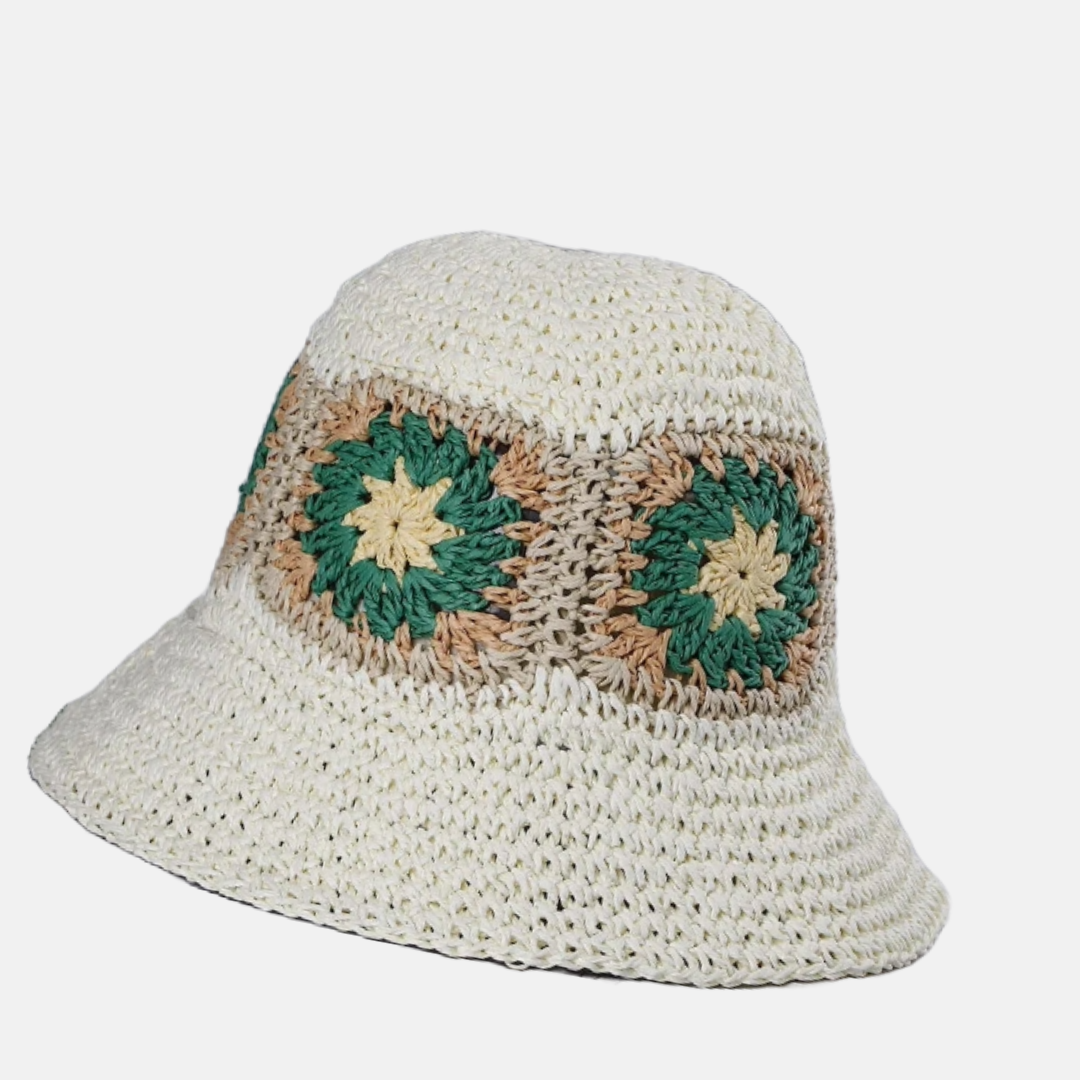 Crochet Bucket Hat with Floral Pattern