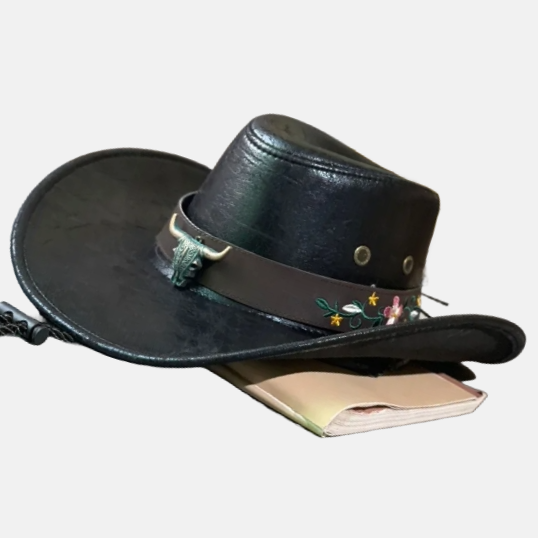 Rustic Leather Cowboy Hat.
