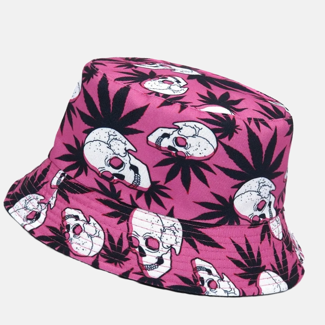 Pink Skull Bucket Hat