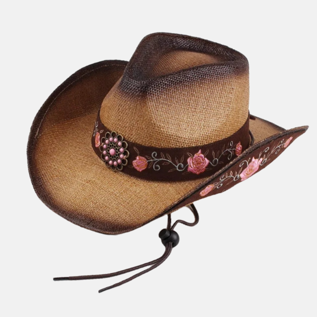 Western Hat with Floral Band