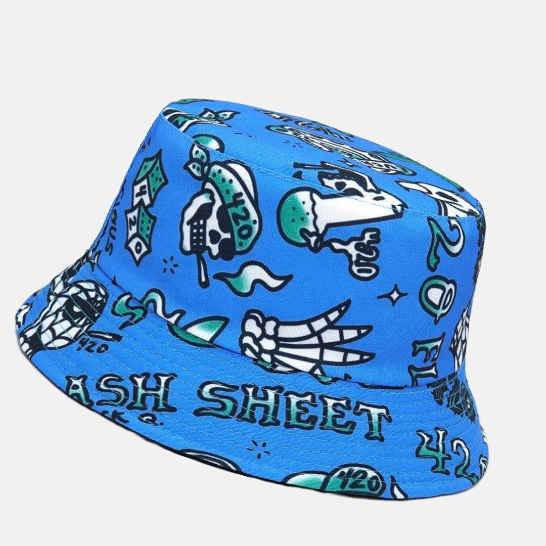 Blue Doodle Art Bucket Hat